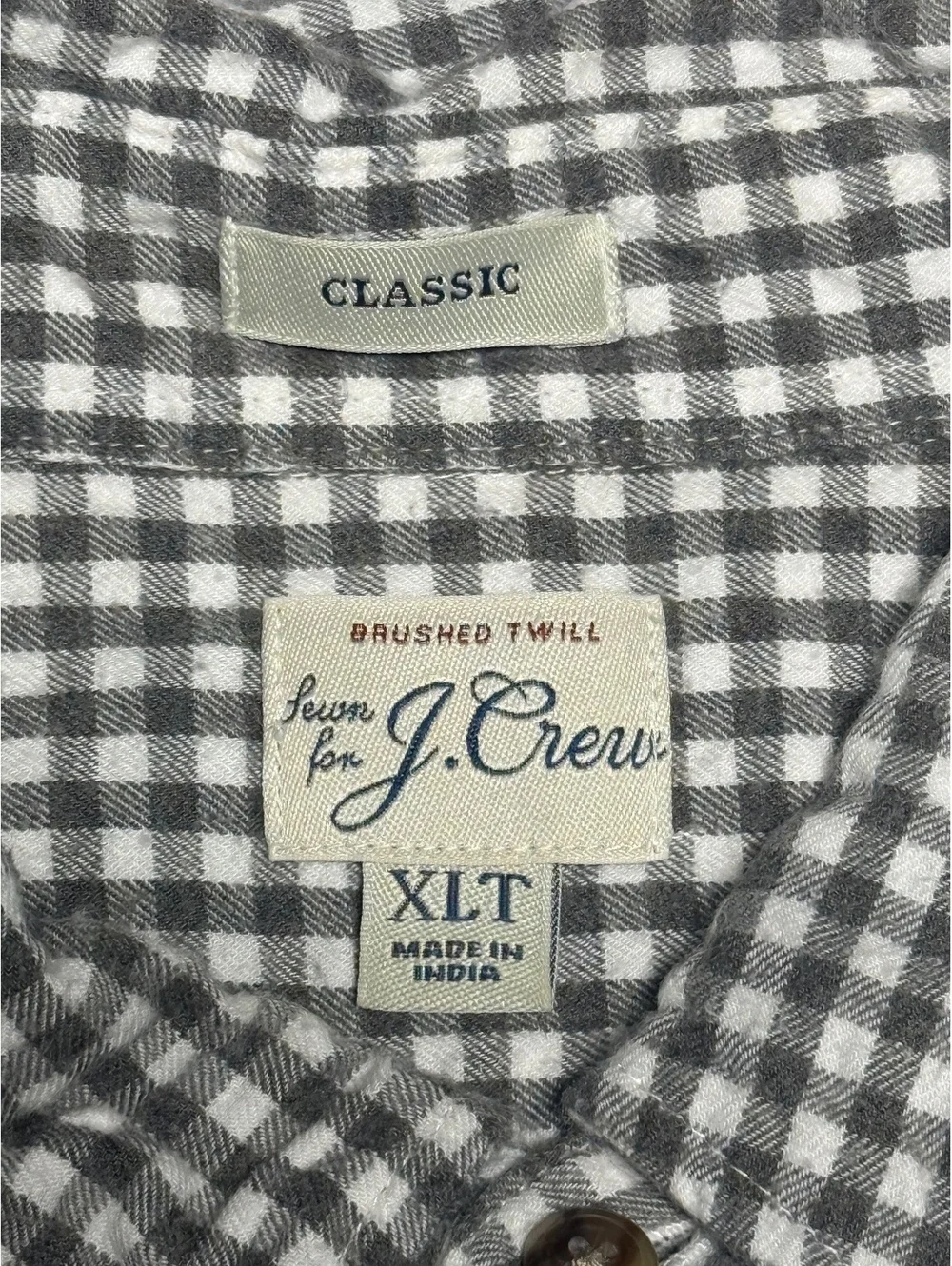 J.Crew Classic Brushed Twill Button-Up Shirt XLT Gray XL